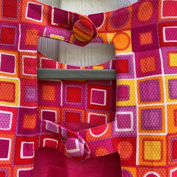 kenar vintage mod dress | 70's retro | sleeveless | size 14/MED | keyhole detail - Picture 7 of 9